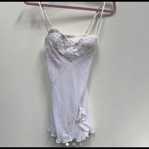 white sheer lingerie top/dress with unique beading and detailing